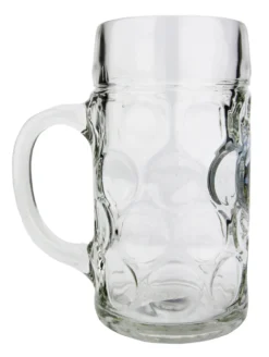 Neuschwanstein Dimpled Oktoberfest Glass Beer Mug 1 Liter -Beer Steins Shop Neuschwanstein Dimpled Oktoberfest Glass Beer Mug 1 Liter GS047NEU Side SM 74107.1606615031