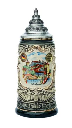Nuernberg City Skyline Beer Stein 0.4 Liter