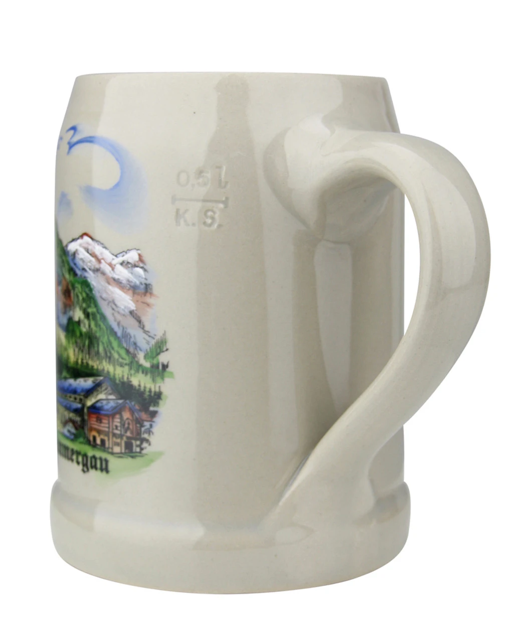 Oberammergau German Stoneware Beer Mug 0.5 Liter 2 Oberammergau German Stoneware Beer Mug 0.5 Liter - Image 2
