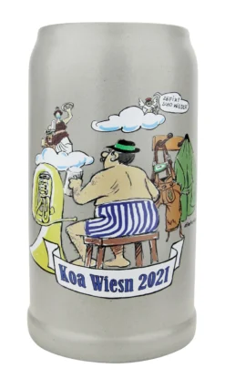 Official Munich Oktoberfest 2021 KOA Wiesnkrug Musicians Aid Salt Glaze Beer Mug