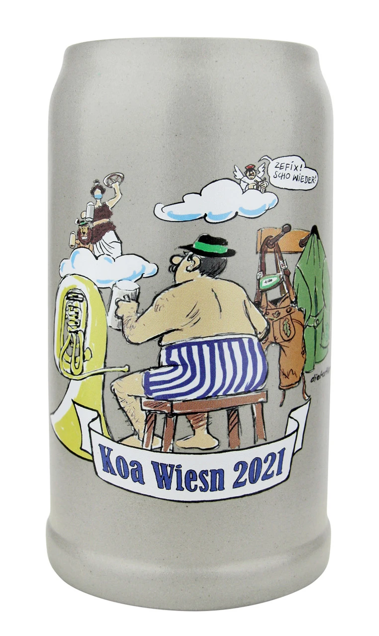 Official Munich Oktoberfest 2021 KOA Wiesnkrug Musicians Aid Salt Glaze Beer Mug