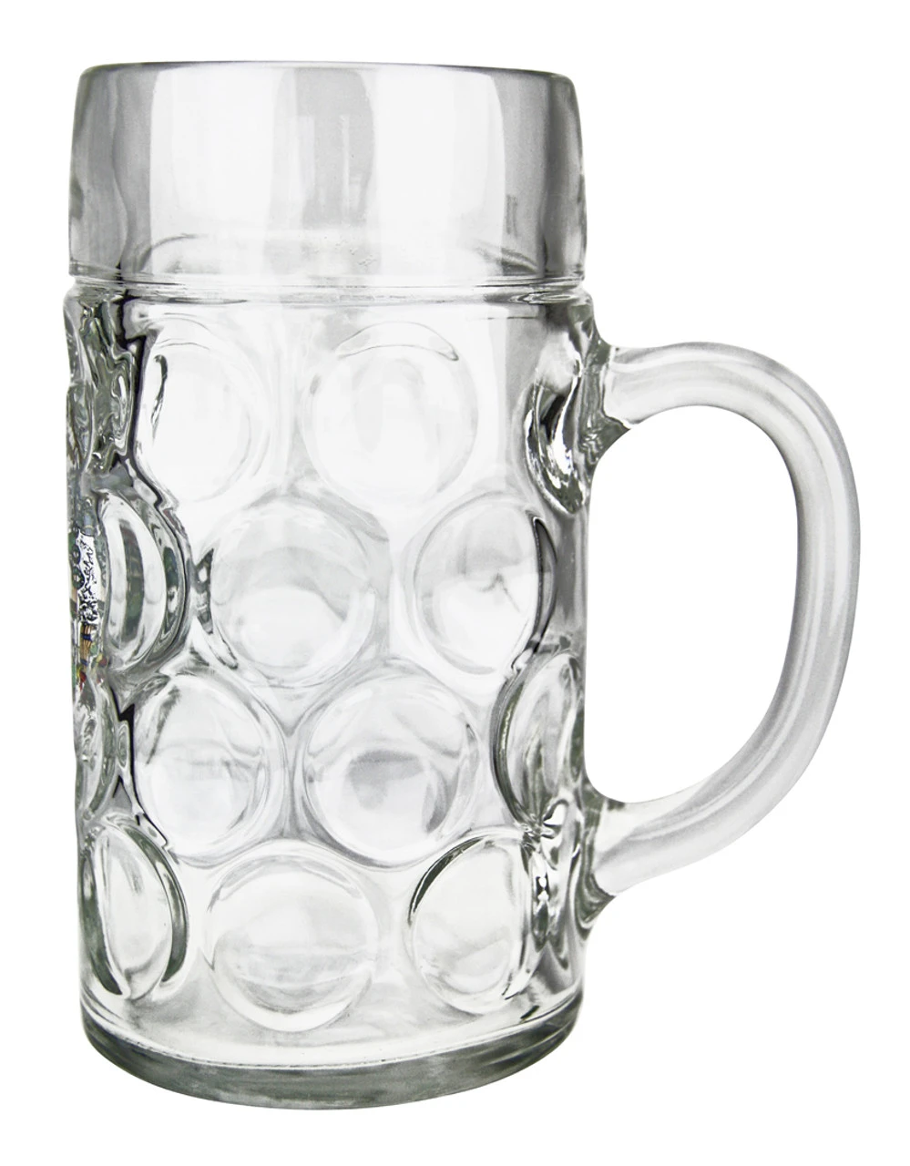 Munich Dimpled Oktoberfest Glass Beer Mug 1 Liter 2 Munich Dimpled Oktoberfest Glass Beer Mug 1 Liter - Image 2