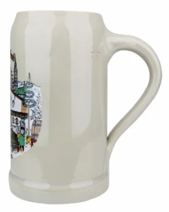 Oktoberfest Stoneware Beer Mug 1 Liter -Beer Steins Shop Oktoberfest Stoneware Beer Mug 1 Liter GS38045OKT Side SM 35485.1541106139