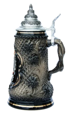 Old German Pewter Coat Of Arms Black Lozenge Beer Stein 5 Old German Pewter Coat Of Arms Black Lozenge Beer Stein -Beer Steins Shop Old Germany Beer Stein with Pewter Medallion K720SBG RS SM 50696.1401398634