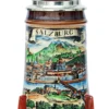 Old Salzburg Beer Stein With Wood Lid