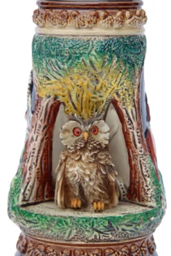 Owl Wildlife Grotto Beer Stein -Beer Steins Shop Owl Wildlife Beer Stein K335BO Detail SM 30254.1401398713