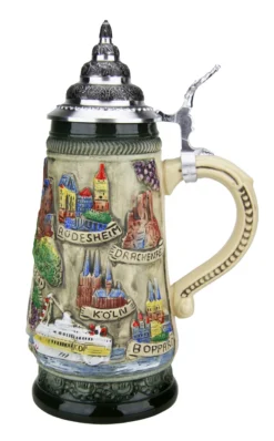 Rhein River Beer Stein Rustic -Beer Steins Shop Rhein River Beer Stein Rustic K307RUR RS SM 27901.1507158447