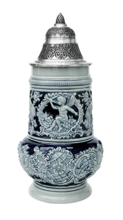 Rococo Cherub Prosit Beer Stein Cobalt