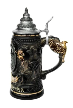 Salzburg Eagle Handle Beer Stein 0.4 Liter -Beer Steins Shop Salzburg Austria Beer Stein 0.4 Liter K430SZAHS RS SM 16149.1431538852
