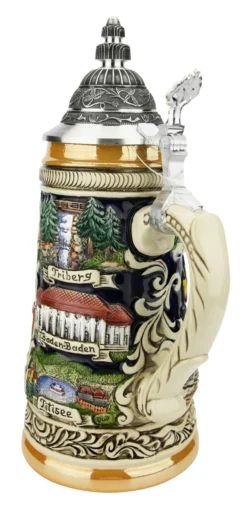 Schwarzwald Black Forest German Beer Stein 10 Schwarzwald Black Forest German Beer Stein -Beer Steins Shop Schwarzwald Black Forest German Beer Stein ZB1749996 Back SM 40285.1618343221