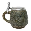 Stylized Plants Traditional Salt Glaze Beer Stein