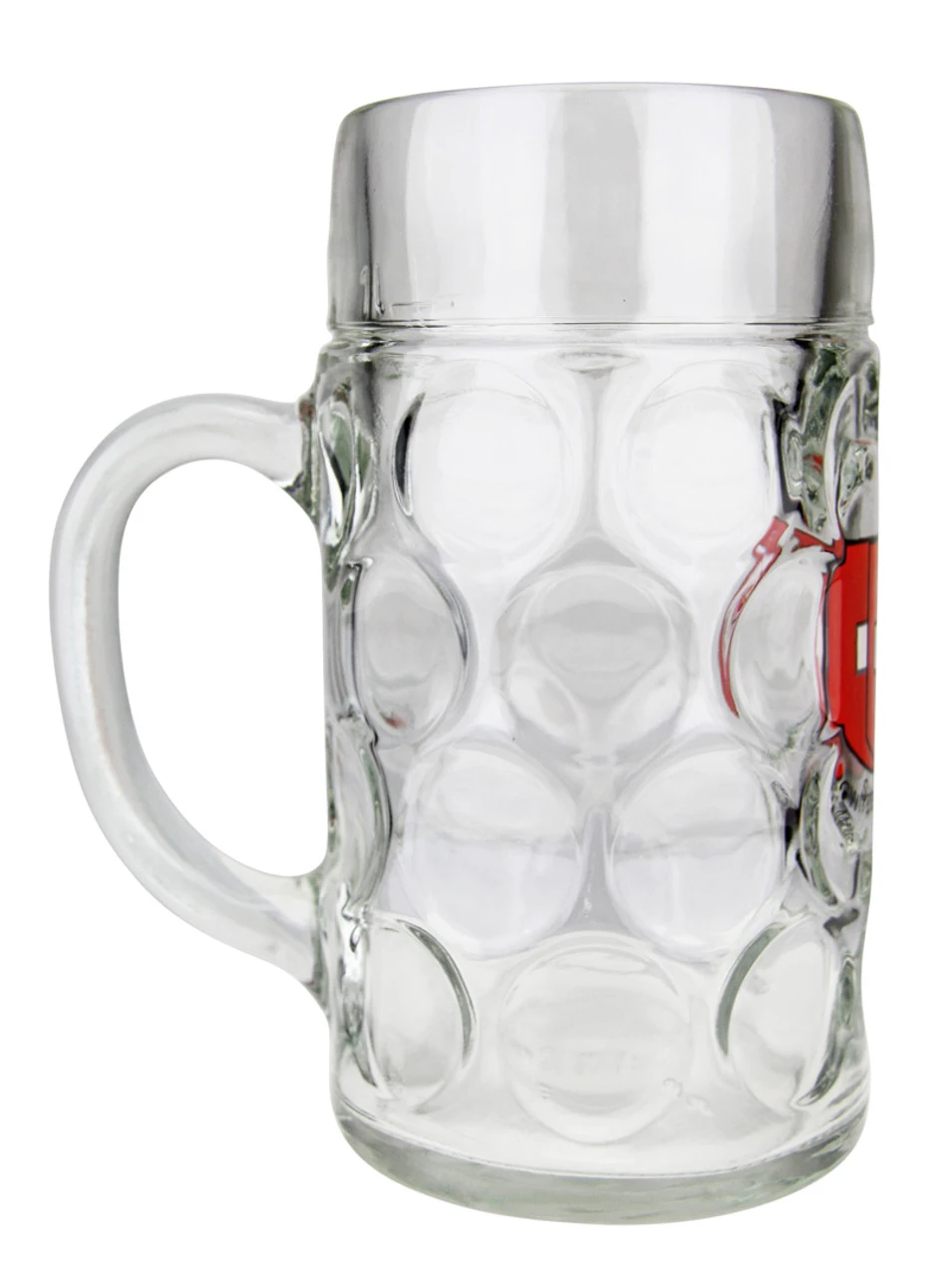 Swiss Cross Dimpled Oktoberfest Glass Beer Mug 1 Liter - Image 2