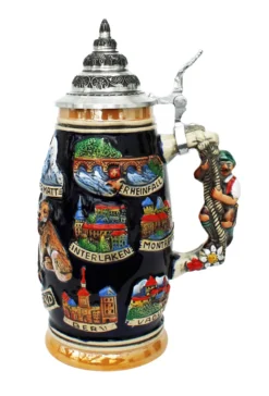 Swiss Horn German Beer Stein -Beer Steins Shop Switzerland German Beer Stein K507BS RS SM 48001.1401732781