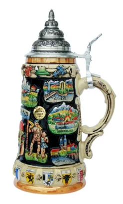 Switzerland Commemorative Beer Stein 5 Switzerland Commemorative Beer Stein -Beer Steins Shop Switzerland Panorama Beer Stein K309SW RS SM 23908.1401399247