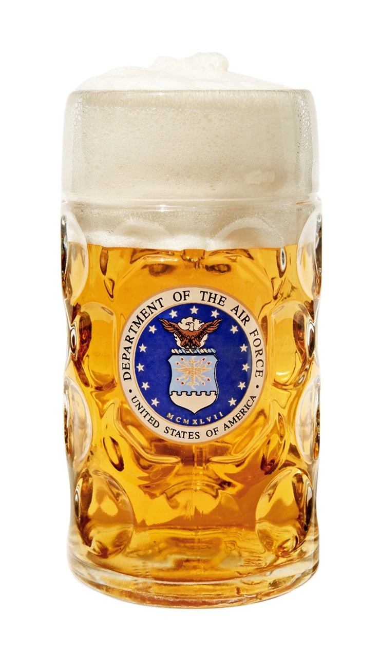 US Air Force Dimpled Oktoberfest Glass Beer Mug 1 Liter