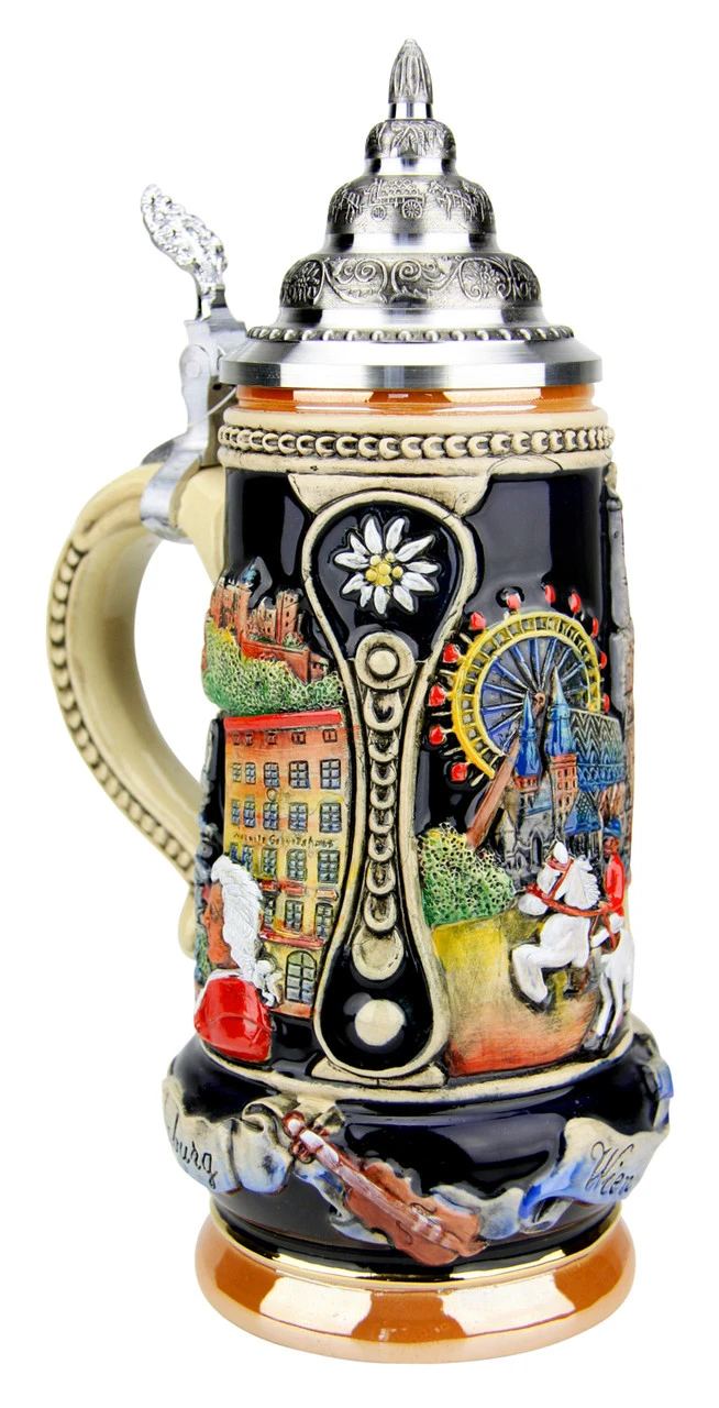 Vienna, Salzburg, Innsbruck Austria Beer Stein 1 Vienna, Salzburg, Innsbruck Austria Beer Stein