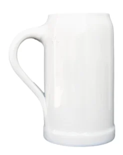 White Glaze Stoneware Beer Mug 1 Liter